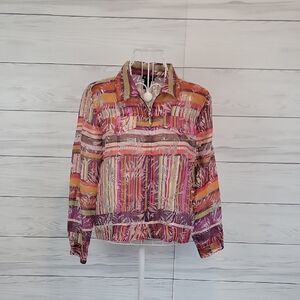 ELCC Erin London Jacket Lightweight Multicolored Full Zip Womens Size PL